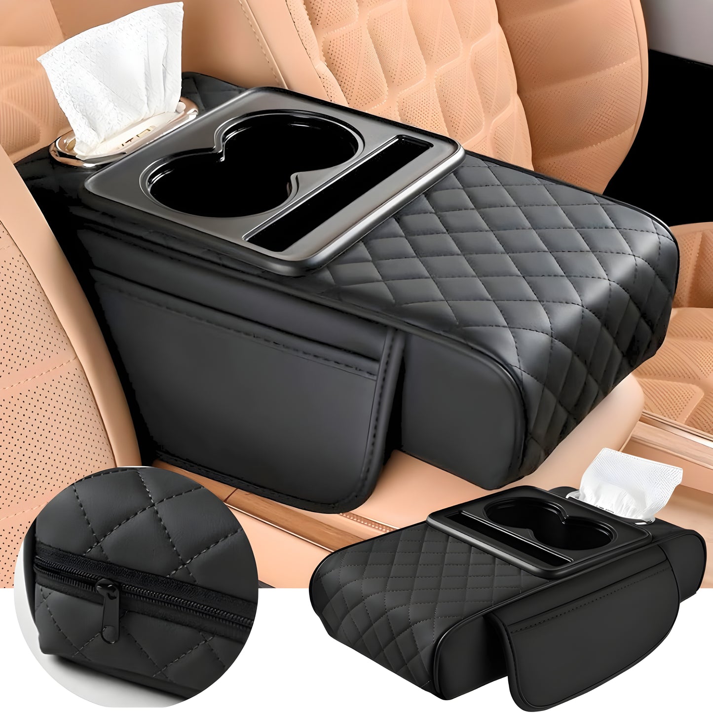 5U1 Kožni Naslon i Organizer za Auto