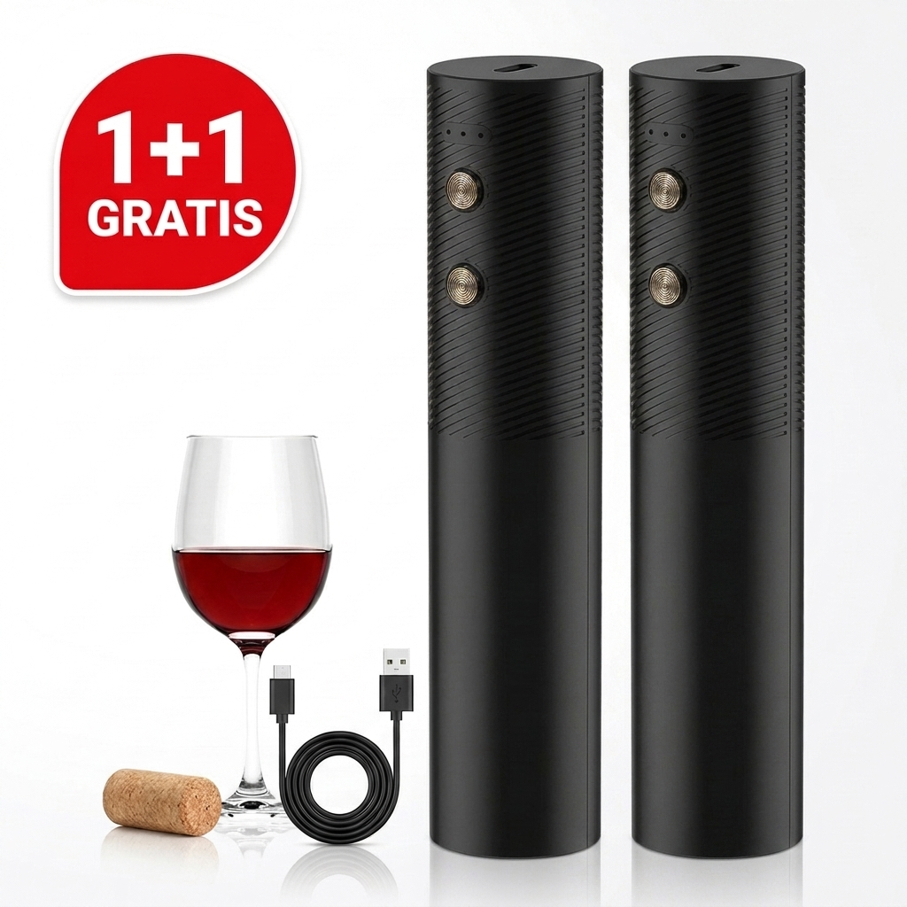 Dva elektricna otvaraca za vino crna sa Type-C kablom - 1+1 gratis