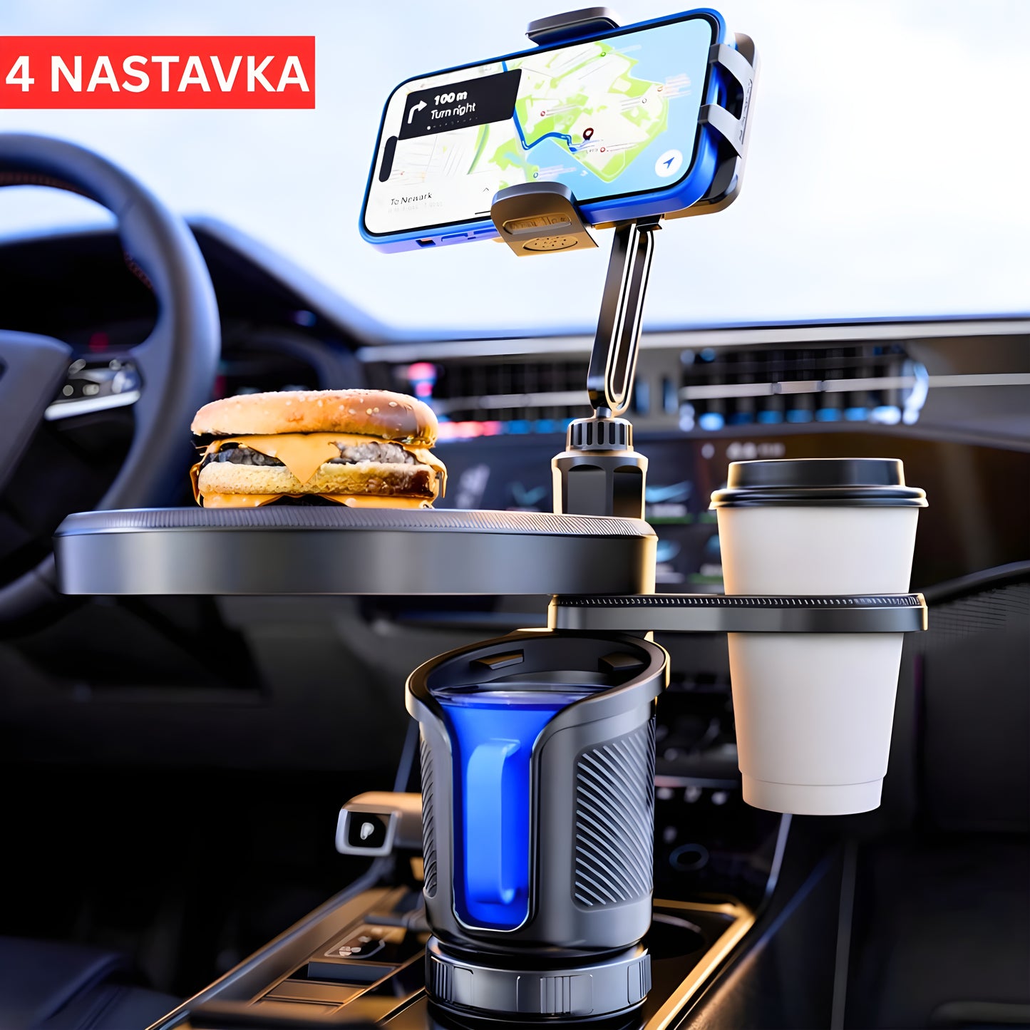 4U1 Držač za Piće, Hranu i Telefon